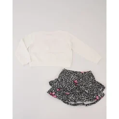 Animalier Butterfly Print T-shirt met Lange Mouwen en Rok Set