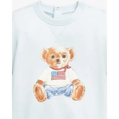 Baby jongens Polo Bear Romper in blauw