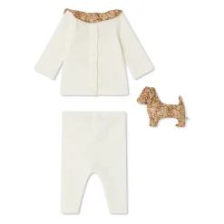 Baby set: top, broek en pluchen speelgoed