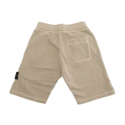 Beige Bermuda Shorts met Logo Patch