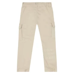 Beige Cargo Broek Elastische Taille