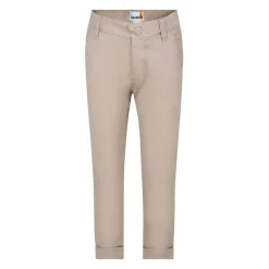 Beige Casual Broek met Logo Patches