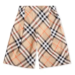 Beige Casual Broek met Vintage Check