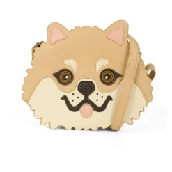 Beige Casual Tas met Hond Versiering