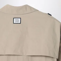 Beige Double-Breasted Jas