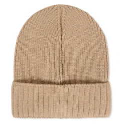 Beige Gebreide Muts met Logo