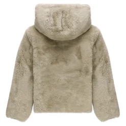 Beige Gewatteerd Jack met Capuchon