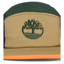 Beige Hoed met Klep en Oranje Detail