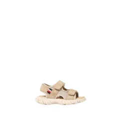 Beige Hook and Loop Sandalen
