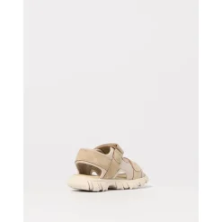 Beige Hook and Loop Sandalen