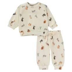Beige Jurk Set met Dierenprint