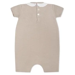 Beige Katoenen Romper met Ruche
