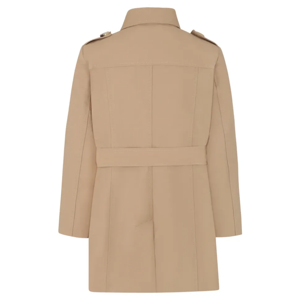 Beige Katoenen Trenchcoat met Riem