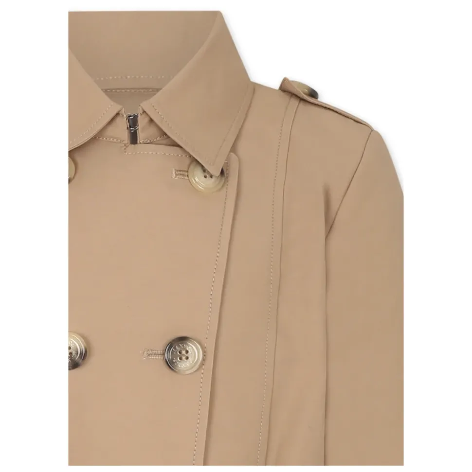 Beige Katoenen Trenchcoat met Riem