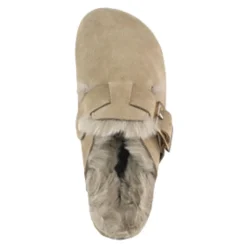 Beige Kinderen Sabot Schoenen met Nep Bont Voering