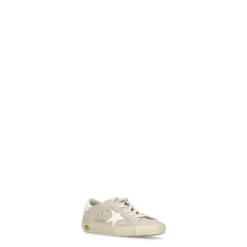 Beige Leren Sneakers met Sterdetail