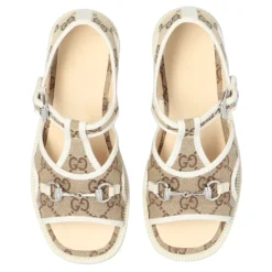 Beige Monogram Sandalen