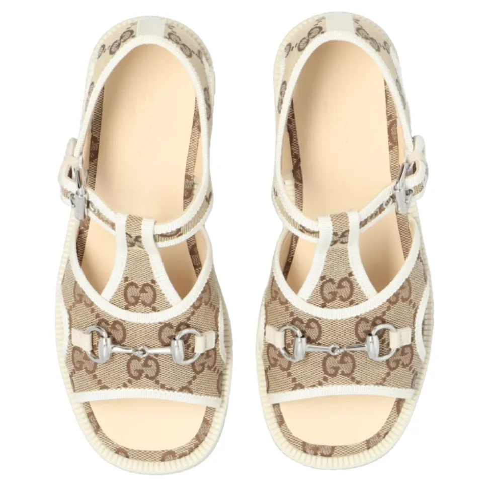 Beige Monogram Sandalen