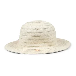 Beige Strohoed met Tule Ruches