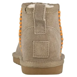Beige Suède Wol Boot Slip-On