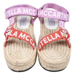 Beige Velcro Strap Sandalen met Lintlogo