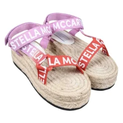 Beige Velcro Strap Sandalen met Lintlogo