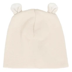 Beige Wol Newborn Muts met Oren