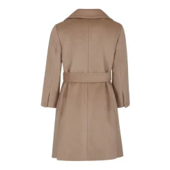 Beige Wollen Jas met Revers