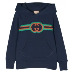 Blauw Gestreept Sweatshirt met Capuchon