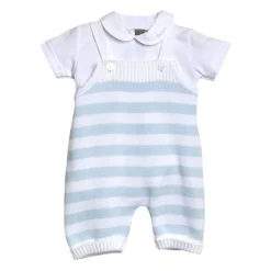 Blauw Gestreepte Katoenen Salopette Jurk