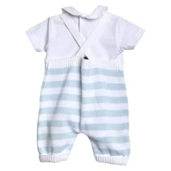 Blauw Gestreepte Katoenen Salopette Jurk