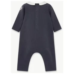 Blauw Katoen Poplin Peter Pan Kraag