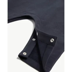 Blauw Katoen Poplin Peter Pan Kraag