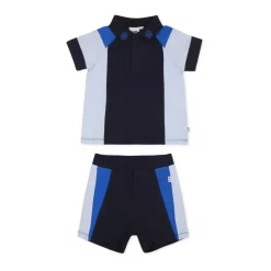 Blauw Katoenen Polo en Shorts