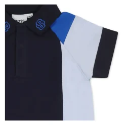 Blauw Katoenen Polo en Shorts