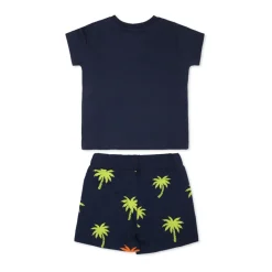 Blauw Kort Sportpak met Palmprint