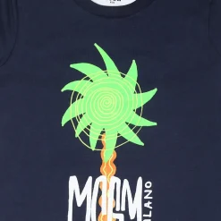 Blauw Kort Sportpak met Palmprint