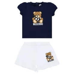 Blauw kort sportpak met Teddy Bear