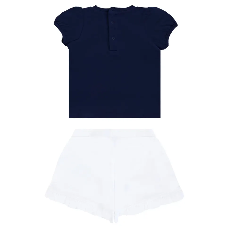 Blauw kort sportpak met Teddy Bear