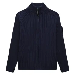 Blauw Ribgebreid Vest