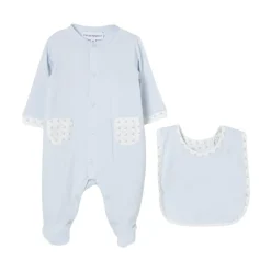 Blauw Romperpakje met Slabbetje