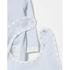 Blauw Romperpakje met Slabbetje