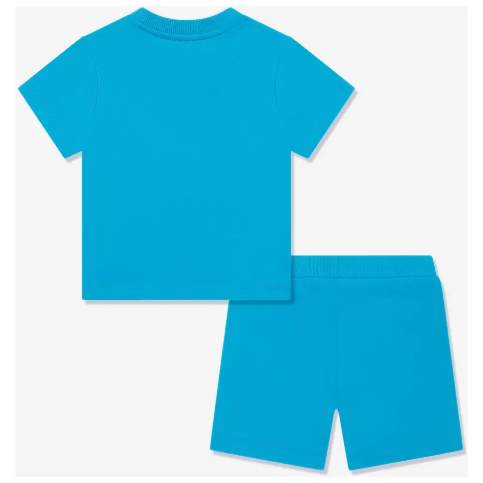 Blauw Teddybeer Logo Short Set