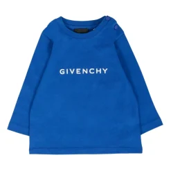 Blauw T-shirt met Lange Mouwen en Logo