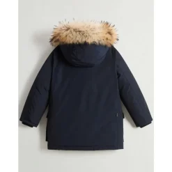Blauwe Arctic Afneembare Bont Parka