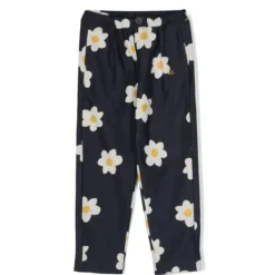 Blauwe Baggy Broek Grote Bloemen Ontwerp