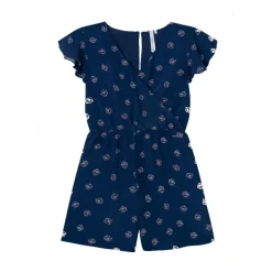 Blauwe Bloemen Korte Mouw Blouse