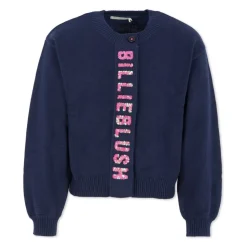 Blauwe Cardigan met Paillettenlogo