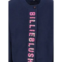 Blauwe Cardigan met Paillettenlogo