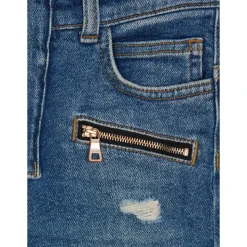 Blauwe denim biker jeans